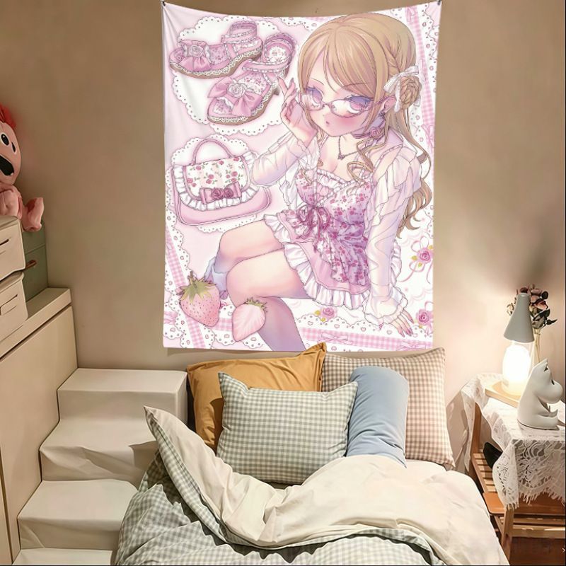 Anime Cosplay Girl Photo - VIKAMA نسيج جداري بتصميم فتاة أنمي