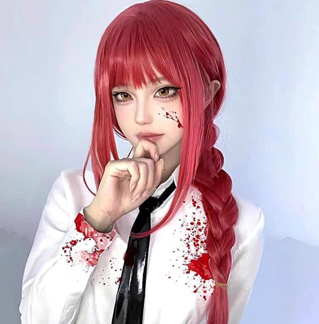 Anime Cosplay Makima - شعر مستعار ماكيما للحفلات التنكرية للنساء