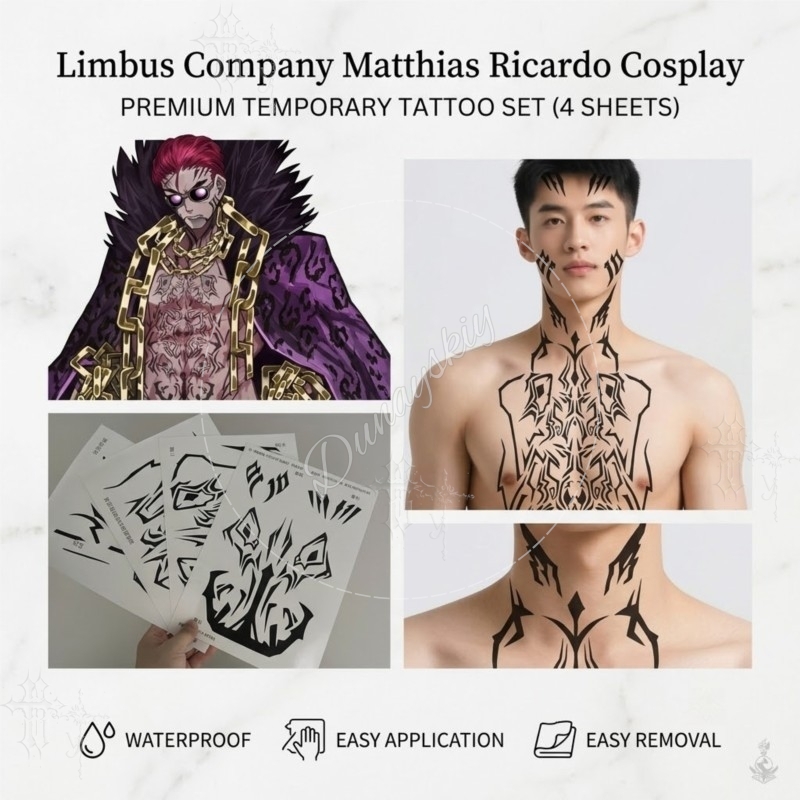 ماتياس ريكاردو ورق تاتو مؤقت ل - مراجعة Anime Cosplay Face وسعره