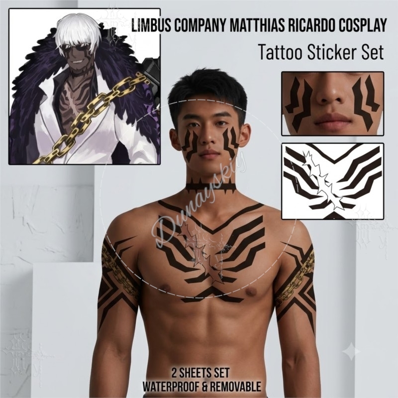 ماتياس ريكاردو ورق تاتو مؤقت ل - مراجعة Anime Cosplay Face وسعره