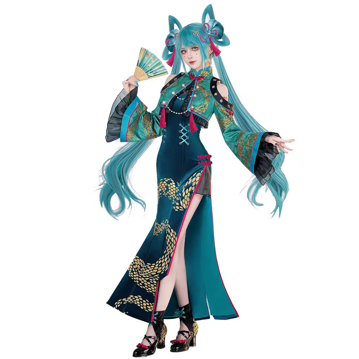 أزياء ميكو التأثيرية على شكل ث - مراجعة Anime Cosplay Miku وسعره