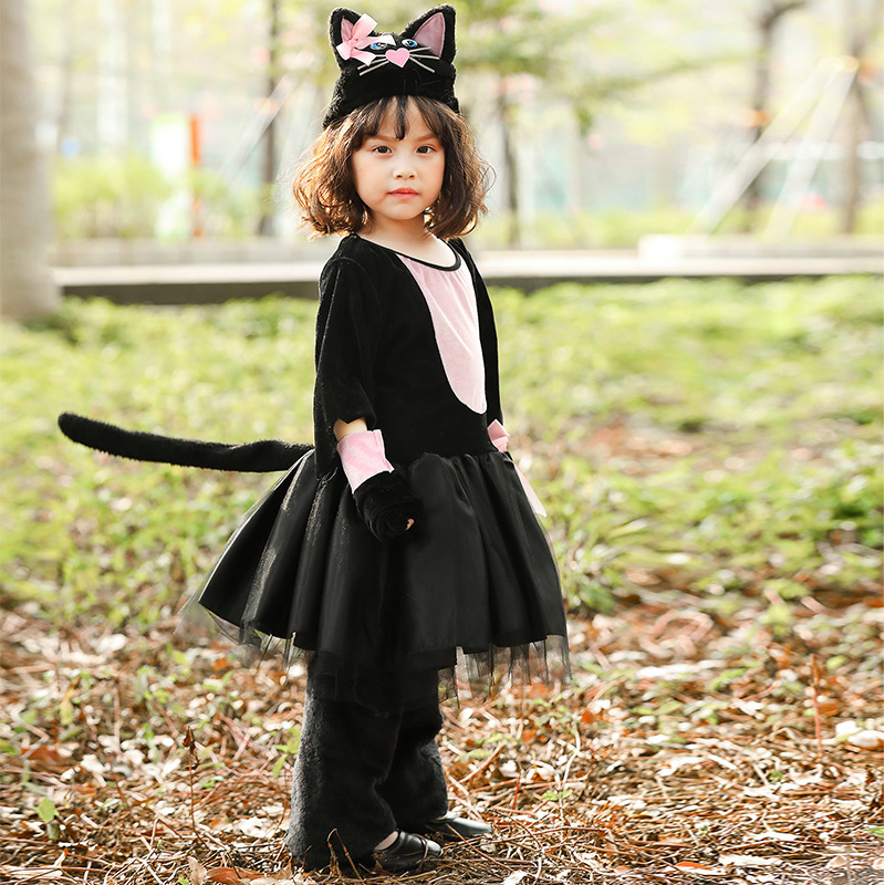جديد هالوين القطة السوداء تأثي - مراجعة Anime Cosplay Girl Photo وسعره