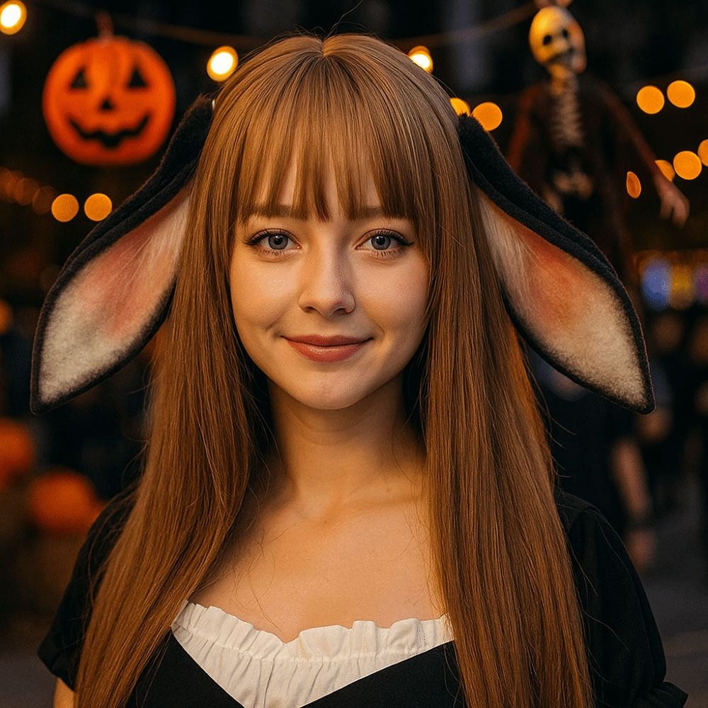 عصابة رأس أنيمي بأذني أرنب متد - مراجعة Anime Cosplay Girl Photo وسعره