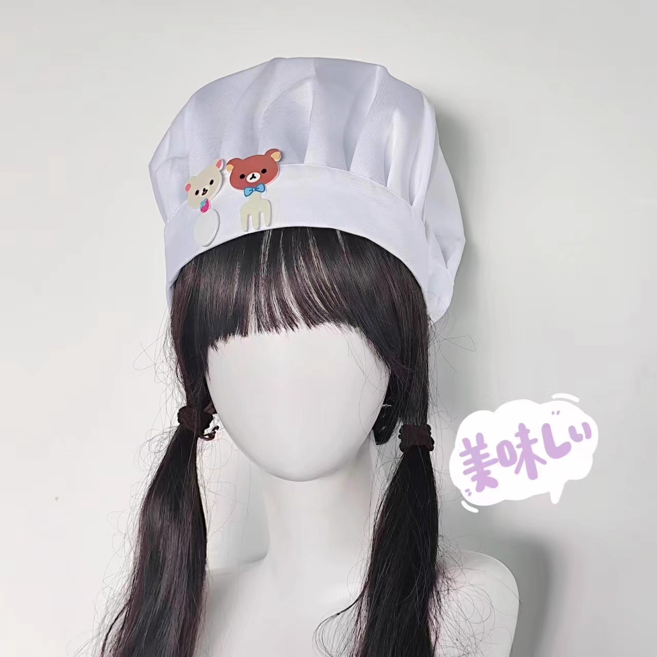 لطيف الدب الصغير سكين وشوكة قب - مراجعة Anime Cosplay Girl Photo وسعره