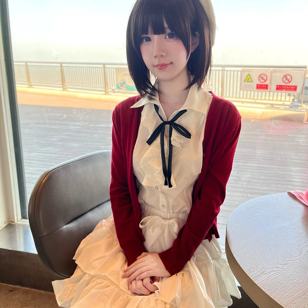 فتاة معطف أحمر قميص تنورة مجمو - مراجعة Anime Cosplay For Girls وسعره